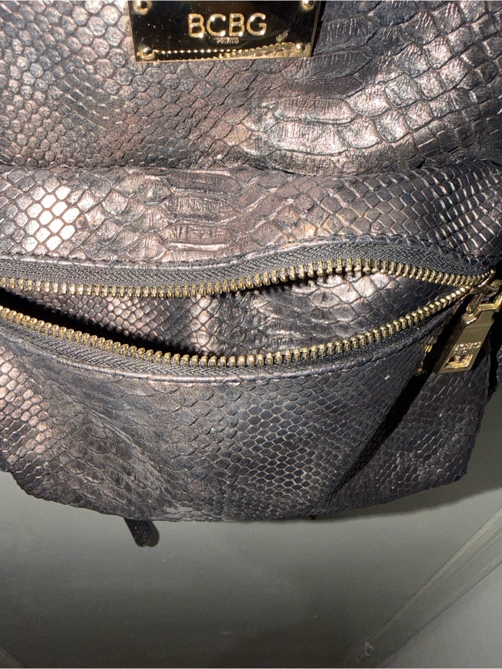 BCBG Mini Snake-Embossed Backpack - Picture 4 of 6